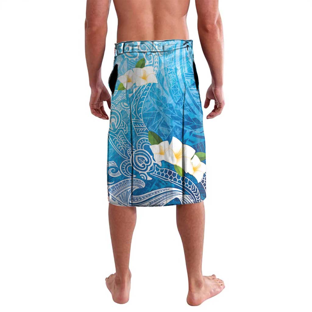 Hafa Adai Guam Chamorro Personalized Lavalava Ocean Blue Latte Stone with Guasali - Polynesian Pride