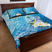 Hafa Adai Guam Chamorro Personalized Quilt Bed Set Ocean Blue Latte Stone with Guasali - Polynesian Pride