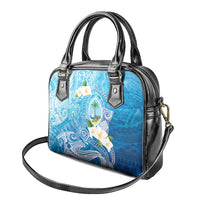 Hafa Adai Guam Chamorro Personalized Shoulder Handbag Ocean Blue Latte Stone with Guasali - Polynesian Pride