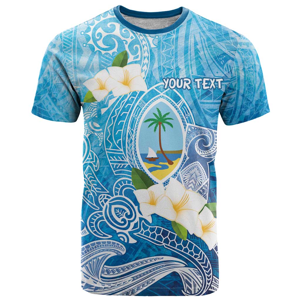 Hafa Adai Guam Chamorro Personalized T Shirt Ocean Blue Latte Stone with Guasali - Polynesian Pride
