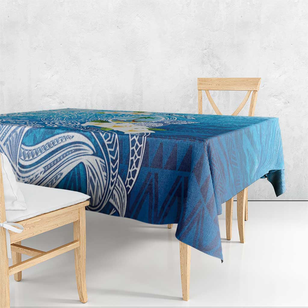 Hafa Adai Guam Chamorro Personalized Tablecloth Ocean Blue Latte Stone with Guasali - Polynesian Pride