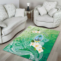 Hafa Adai Guam Chamorro Personalized Area Rug Summer Green Latte Stone with Guasali - Polynesian Pride