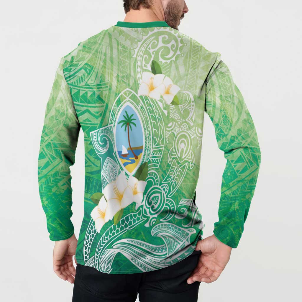 Hafa Adai Guam Chamorro Personalized Button Sweatshirt Summer Green Latte Stone with Guasali - Polynesian Pride