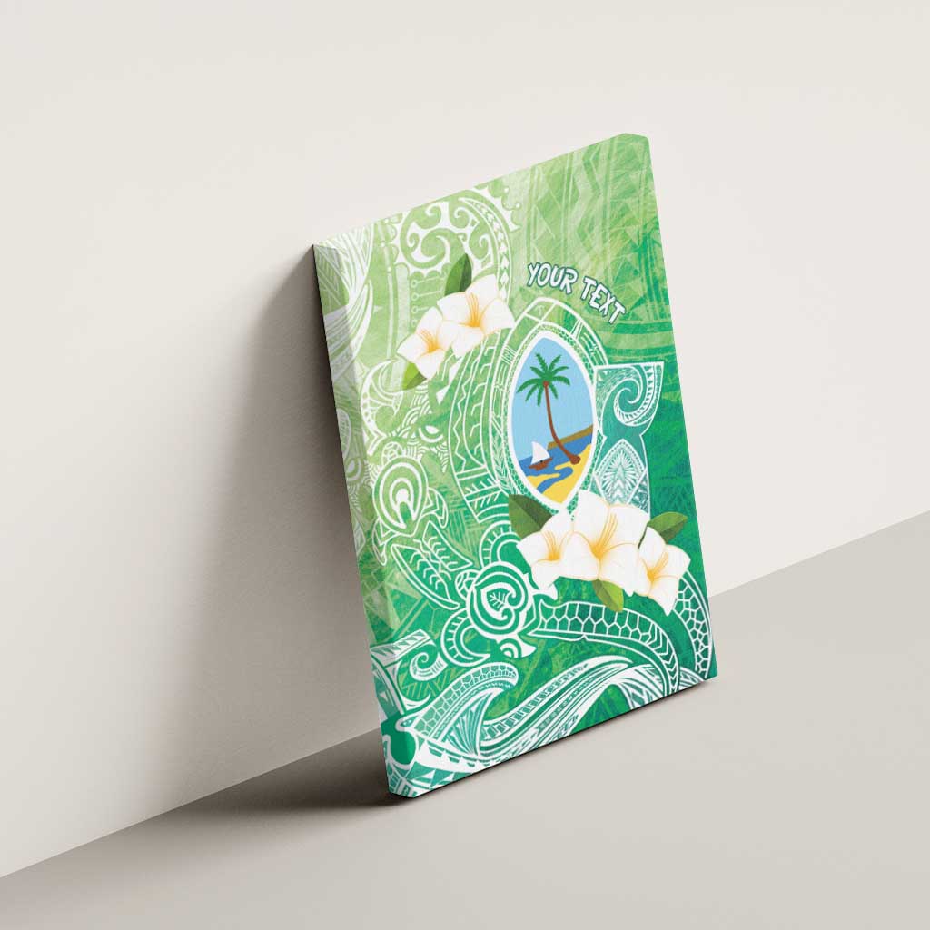 Hafa Adai Guam Chamorro Personalized Canvas Wall Art Summer Green Latte Stone with Guasali - Polynesian Pride
