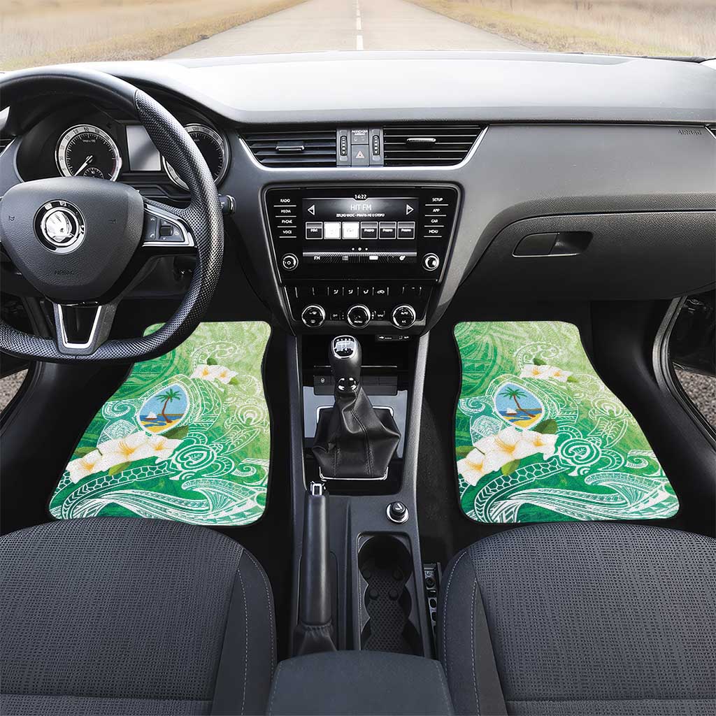 Hafa Adai Guam Chamorro Personalized Car Mats Summer Green Latte Stone with Guasali - Polynesian Pride