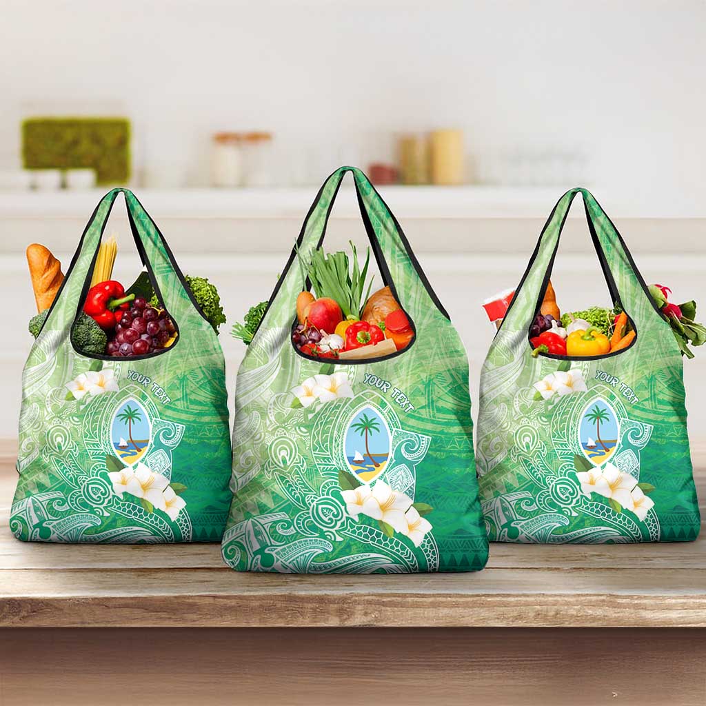Hafa Adai Guam Chamorro Personalized Grocery Bag Summer Green Latte Stone with Guasali - Polynesian Pride