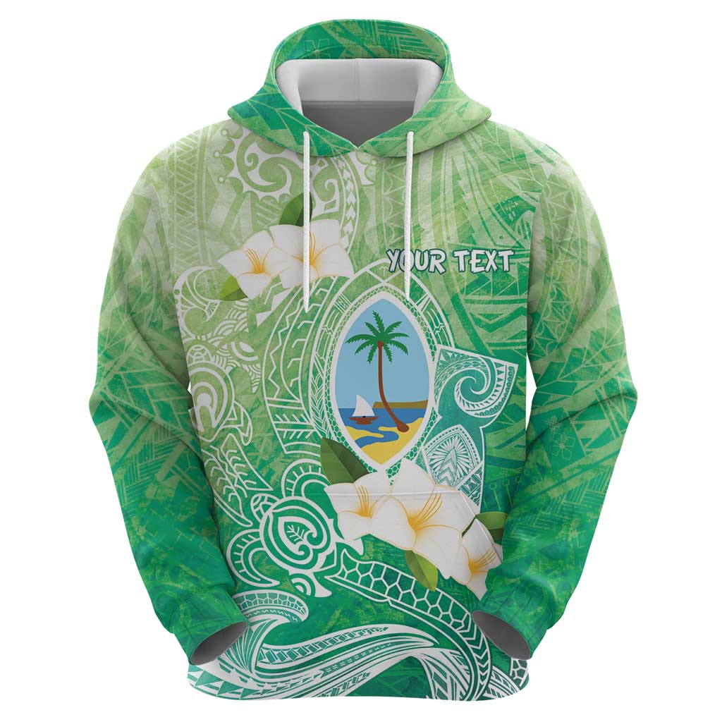 Hafa Adai Guam Chamorro Personalized Hoodie Summer Green Latte Stone with Guasali - Polynesian Pride