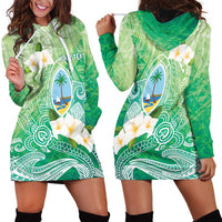 Hafa Adai Guam Chamorro Personalized Hoodie Dress Summer Green Latte Stone with Guasali - Polynesian Pride