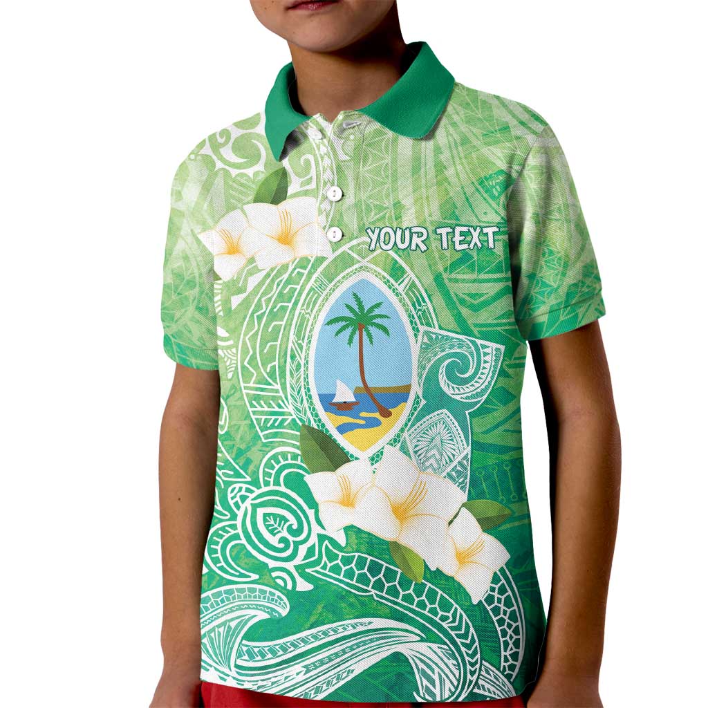 Hafa Adai Guam Chamorro Personalized Kid Polo Shirt Summer Green Latte Stone with Guasali - Polynesian Pride