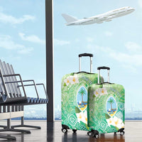 Hafa Adai Guam Chamorro Personalized Luggage Cover Summer Green Latte Stone with Guasali - Polynesian Pride
