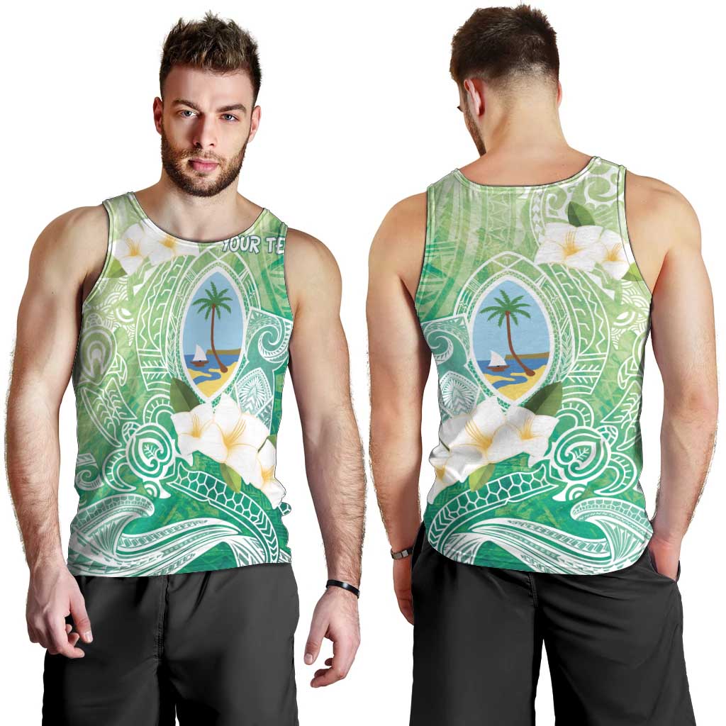 Hafa Adai Guam Chamorro Personalized Men Tank Top Summer Green Latte Stone with Guasali - Polynesian Pride