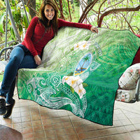 Hafa Adai Guam Chamorro Personalized Quilt Summer Green Latte Stone with Guasali - Polynesian Pride