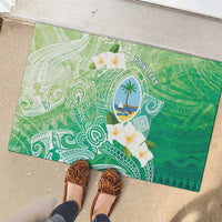 Hafa Adai Guam Chamorro Personalized Rubber Doormat Summer Green Latte Stone with Guasali - Polynesian Pride