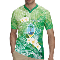 Hafa Adai Guam Chamorro Personalized Rugby Jersey Summer Green Latte Stone with Guasali - Polynesian Pride
