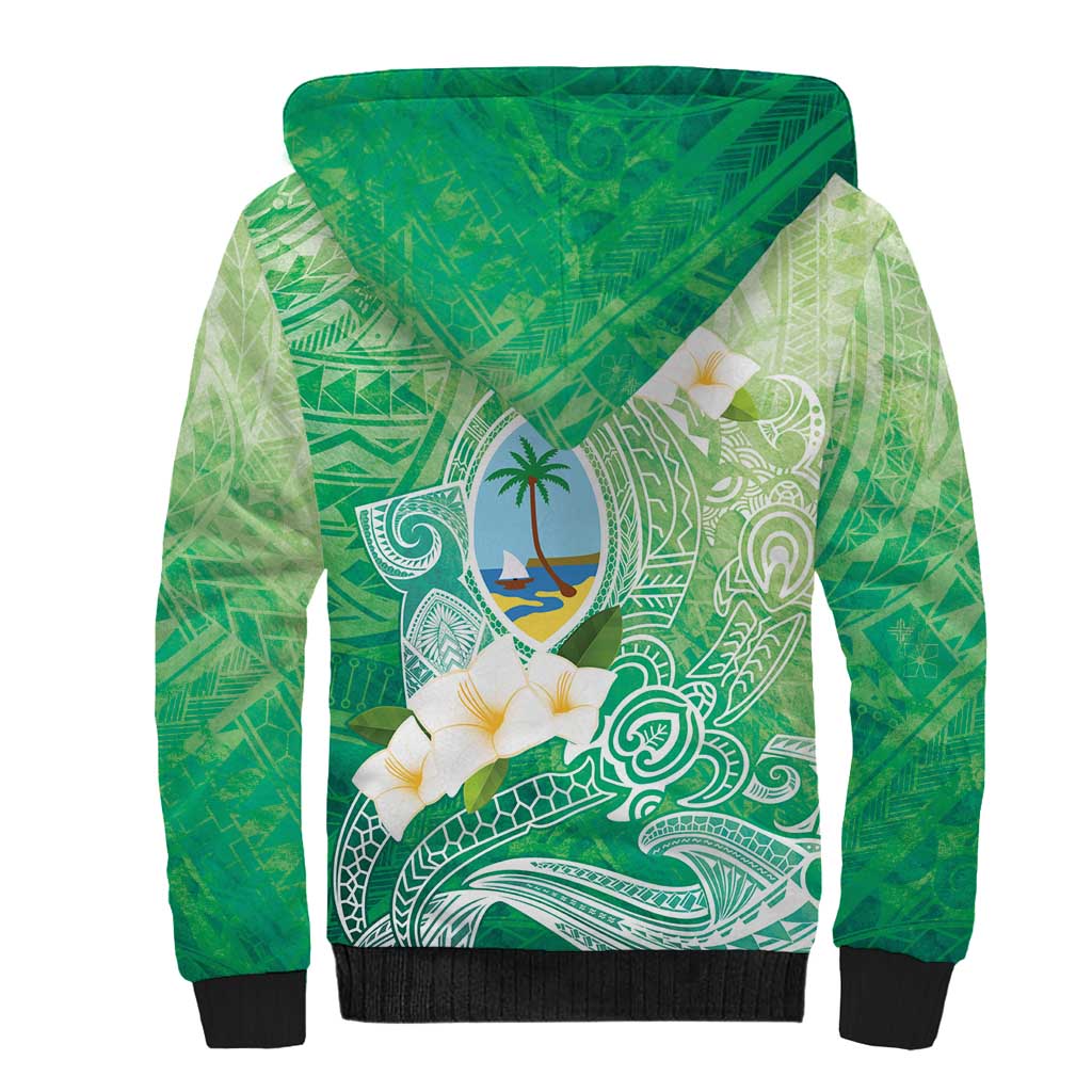 Hafa Adai Guam Chamorro Personalized Sherpa Hoodie Summer Green Latte Stone with Guasali LT7 - Polynesian Pride