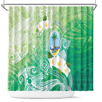 Hafa Adai Guam Chamorro Personalized Shower Curtain Summer Green Latte Stone with Guasali - Polynesian Pride