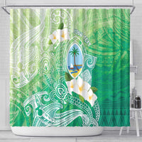 Hafa Adai Guam Chamorro Personalized Shower Curtain Summer Green Latte Stone with Guasali - Polynesian Pride