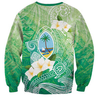 Hafa Adai Guam Chamorro Personalized Sweatshirt Summer Green Latte Stone with Guasali - Polynesian Pride
