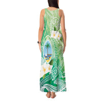 Hafa Adai Guam Chamorro Personalized Tank Maxi Dress Summer Green Latte Stone with Guasali - Polynesian Pride