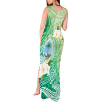 Hafa Adai Guam Chamorro Personalized Tank Maxi Dress Summer Green Latte Stone with Guasali - Polynesian Pride