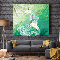 Hafa Adai Guam Chamorro Personalized Tapestry Summer Green Latte Stone with Guasali - Polynesian Pride