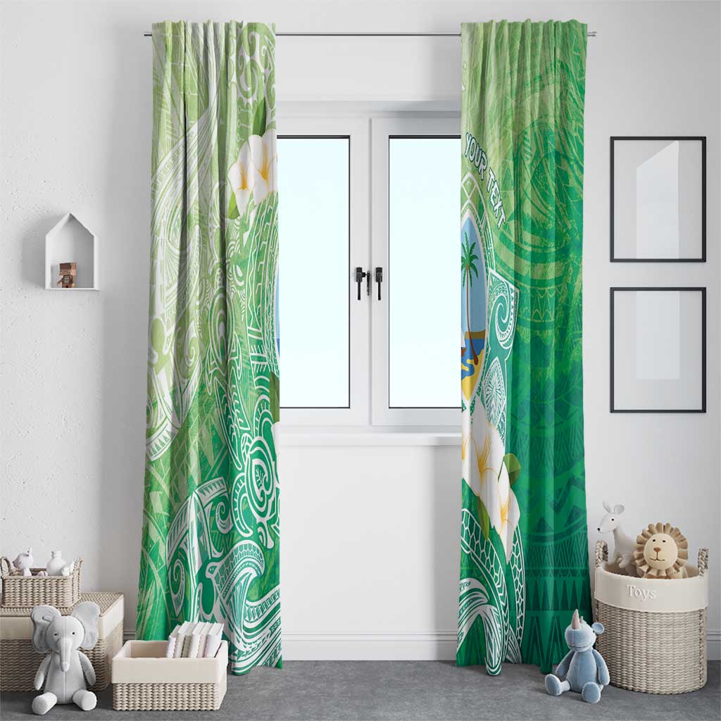 Hafa Adai Guam Chamorro Personalized Window Curtain Summer Green Latte Stone with Guasali - Polynesian Pride