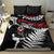 New Zealand Maori Rugby Personalised Bedding Set Ta Moko Silver Fern