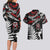 New Zealand Maori Rugby Personalised Couples Matching Long Sleeve Bodycon Dress and Hawaiian Shirt Ta Moko Silver Fern