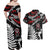 New Zealand Maori Rugby Personalised Couples Matching Off Shoulder Maxi Dress and Hawaiian Shirt Ta Moko Silver Fern