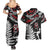 New Zealand Maori Rugby Personalised Couples Matching Summer Maxi Dress and Hawaiian Shirt Ta Moko Silver Fern