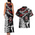 New Zealand Maori Rugby Personalised Couples Matching Tank Maxi Dress and Hawaiian Shirt Ta Moko Silver Fern