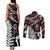 New Zealand Maori Rugby Personalised Couples Matching Tank Maxi Dress and Long Sleeve Button Shirt Ta Moko Silver Fern