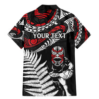 New Zealand Maori Rugby Personalised Family Matching Mermaid Dress and Hawaiian Shirt Ta Moko Silver Fern