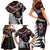 New Zealand Maori Rugby Personalised Family Matching Short Sleeve Bodycon Dress and Hawaiian Shirt Ta Moko Silver Fern