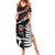 New Zealand Maori Rugby Personalised Family Matching Summer Maxi Dress and Hawaiian Shirt Ta Moko Silver Fern