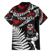 New Zealand Maori Rugby Personalised Family Matching Tank Maxi Dress and Hawaiian Shirt Ta Moko Silver Fern