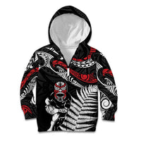 New Zealand Maori Rugby Personalised Kid Hoodie Ta Moko Silver Fern