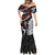 New Zealand Maori Rugby Personalised Mermaid Dress Ta Moko Silver Fern