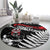 New Zealand Maori Rugby Personalised Round Carpet Ta Moko Silver Fern