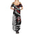 New Zealand Maori Rugby Personalised Summer Maxi Dress Ta Moko Silver Fern