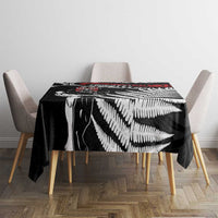 New Zealand Maori Rugby Personalised Tablecloth Ta Moko Silver Fern
