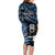 New Zealand Maori Rugby Personalised Family Matching Long Sleeve Bodycon Dress and Hawaiian Shirt Ta Moko Silver Fern - Paua Blue