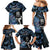 New Zealand Maori Rugby Personalised Family Matching Mermaid Dress and Hawaiian Shirt Ta Moko Silver Fern - Paua Blue