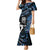 New Zealand Maori Rugby Personalised Family Matching Mermaid Dress and Hawaiian Shirt Ta Moko Silver Fern - Paua Blue