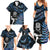 New Zealand Maori Rugby Personalised Family Matching Summer Maxi Dress and Hawaiian Shirt Ta Moko Silver Fern - Paua Blue