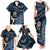 New Zealand Maori Rugby Personalised Family Matching Tank Maxi Dress and Hawaiian Shirt Ta Moko Silver Fern - Paua Blue