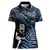 New Zealand Maori Rugby Personalised Women Polo Shirt Ta Moko Silver Fern - Paua Blue