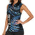 New Zealand Maori Rugby Personalised Women Sleeveless Polo Shirt Ta Moko Silver Fern - Paua Blue