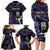 New Zealand Maori Rugby Personalised Family Matching Long Sleeve Bodycon Dress and Hawaiian Shirt Ta Moko Silver Fern - Paua Purple