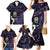 New Zealand Maori Rugby Personalised Family Matching Mermaid Dress and Hawaiian Shirt Ta Moko Silver Fern - Paua Purple